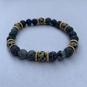 ⭕️Blue/White Stone Bead Bracelet